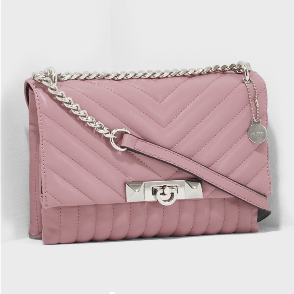 Aldo Pink Quilted Crossbody Bag